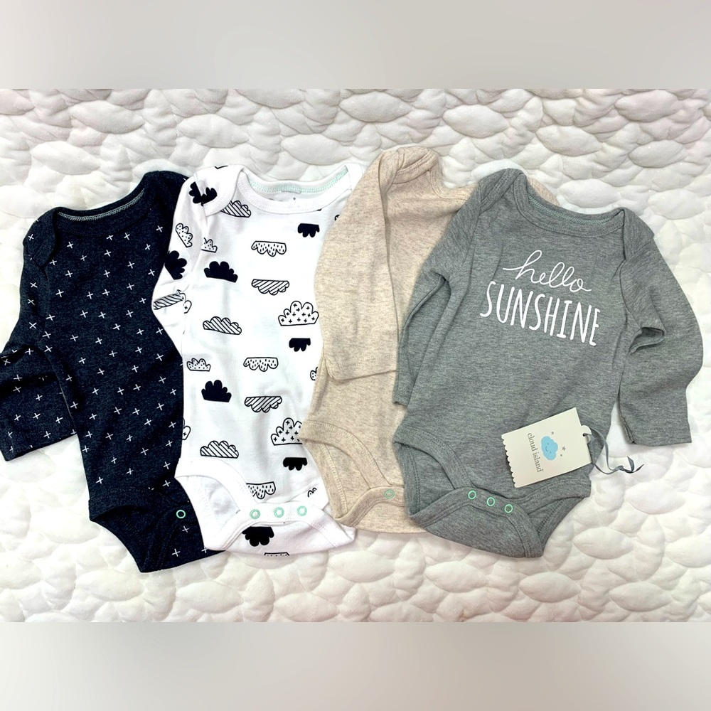 4 pack long sleeve baby onesie